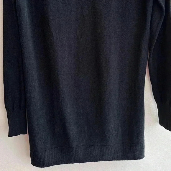 J. Crew Black V-Neck Sweater with Button Sleeves, Size XS - Picture 15 of 16